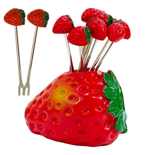 Dessert Erdbeere Herz Nahrungssorme – Apepetine-Gabel, Küchenhelfer Set mit 10 wiederverwendbaren Aufbewahrungsbehältern, Küchenutensilien von Opilroyn