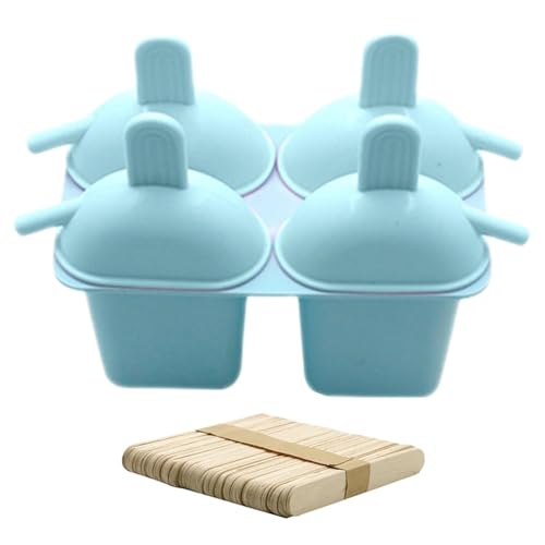 Eis am Stiel Formen - Selbstgemachte Eis am Stiel Formen, Wiederverwendbare Eis am Stiel Formen | 4 Vertiefungen Eis am Stiel Formen, Kuchen Formen, Eis am Stiel Set von Opilroyn