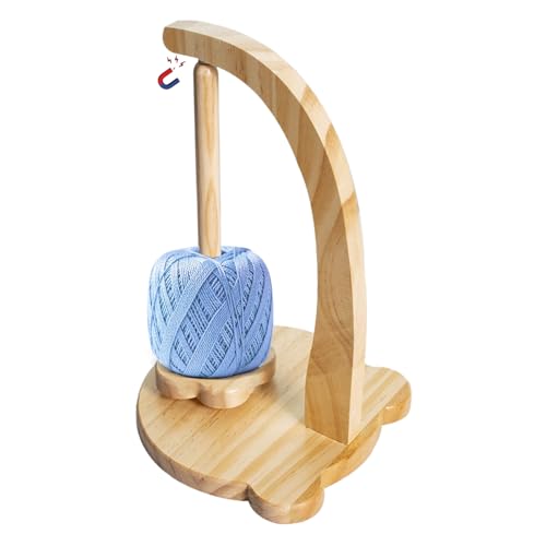 Garnhalter - Häkelgarnhalter, rotierendes Nähwerkzeug aus Holz | Garnspender Magnetischer Strickgarnhalter, Doppelspindel Häkeln aus Massivholz, Fusi Antis von Opilroyn
