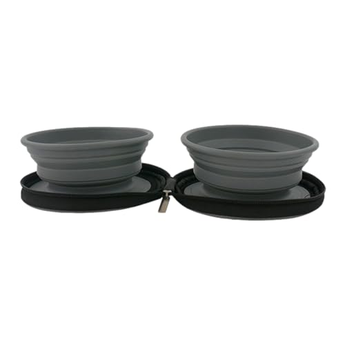Hundenäpfe für Reisen, Silikonnahrungsnäpfe mit großer Kapazität, runde Futternäpfe für Camping, Wasserschale für Haustiere, platzsparend von Opilroyn