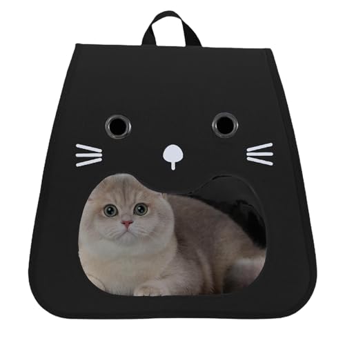 Katzen-Rucksack mit lächelndem Gesicht - Atmungsaktiver Haustierrucksack für Katzen | Reisetasche für Katzen Haustier Rucksack für Katzen Atmungsaktive Haustiertasche von Opilroyn
