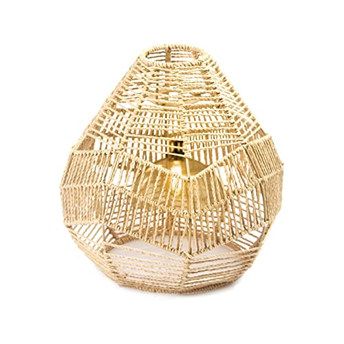 Lampenschirm geflochten, Lampenschirm für Hängelampe geflochten | Lampenschirme für Deckenleuchte Boho | Pendelleuchte aus Rattan-Imitat, Stoffschirm, Lampenschirm für s von Opilroyn