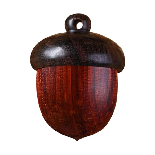Nussbaum Pillendose - Massiv Holz Pillendose Pillendose aus Sandelholz Tragbare Pillendose aus Holz Reise Pinienkernform von Opilroyn