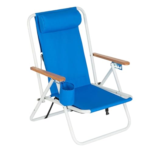 Opilroyn Campingstühle | Klappbarer Liegesitz mit Getränkehalter, Rucksack verstellbare Kopfstütze klappbarer Strandstuhl tragbarer Campingstuhl mit Getränkehalter Outdoor verstellbar von Opilroyn