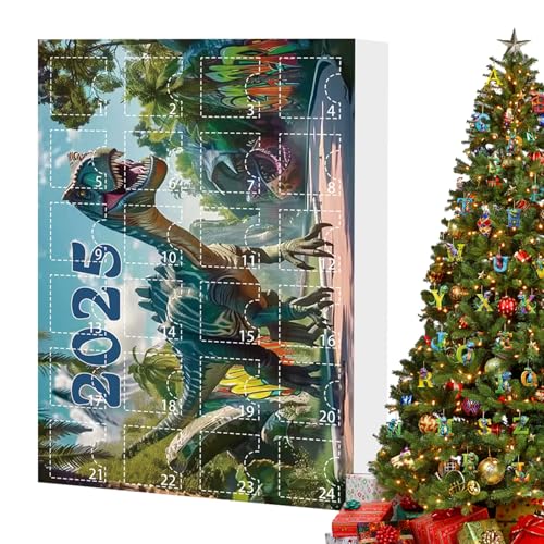 Opilroyn Christmas Countdown Kalender - Countdown Zu Weihnachten,2D Alphabet Dinosaurier Motiv Ornament Set 24 Boxes Dekorative Säckchen Füllung für Männer Frauen Mädchen von Opilroyn