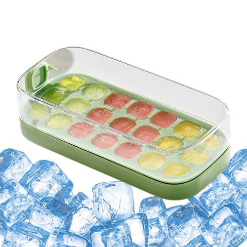 Opilroyn Eiswürfelschale mit Deckel - 21 Gitter aus Silikon mit Deckel für Eisschale - Flexible Lebensmittelform Behälter für Getränke Kühlschrank Zuhause von Opilroyn