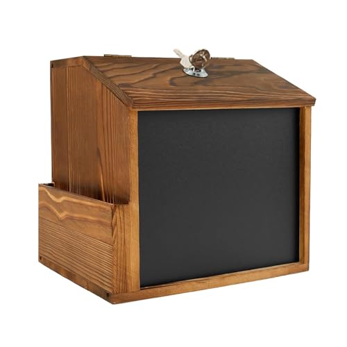 Opilroyn Spendenbox | Ticketbox – mit Tafel verschlossenem Holz Briefkasten Retro Wandhalterung für Spenden Wohltätigkeitsorganisation Gebet Tombola Business Geld Sparen Post Bargeld Kirche von Opilroyn