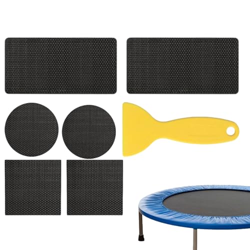 Opilroyn Trampolin Flickenset Reparaturset - 6 Stücke Trampolin Netz Reparatur Klebeband,3 Formen Selbstklebende Patches Mit Schaber Für Garten Camping von Opilroyn