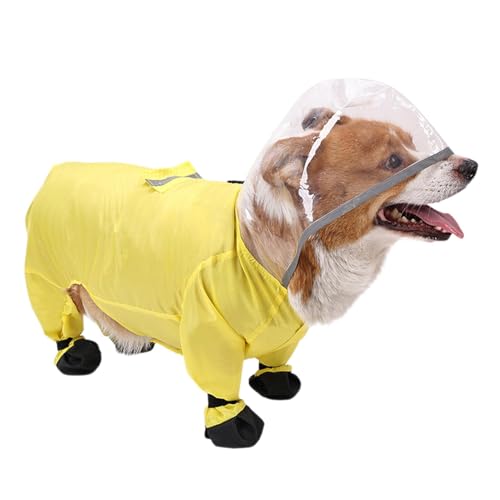 Regenmantel für Hunde, Regenjacke für Hunde, reflektierender wasserdichter Regenponcho für Dackel, transparente Kapuze, winddicht, leicht, für Hunde, vollständige Abdeckung für Passe Regenmantel für Hunde, Regenjacke für Hunde, reflektierender wasserdichter Regenponcho für Dackel, transparente Kapuze, winddicht, leicht, für Hunde, vollständige Abdeckung für Passe von Opilroyn