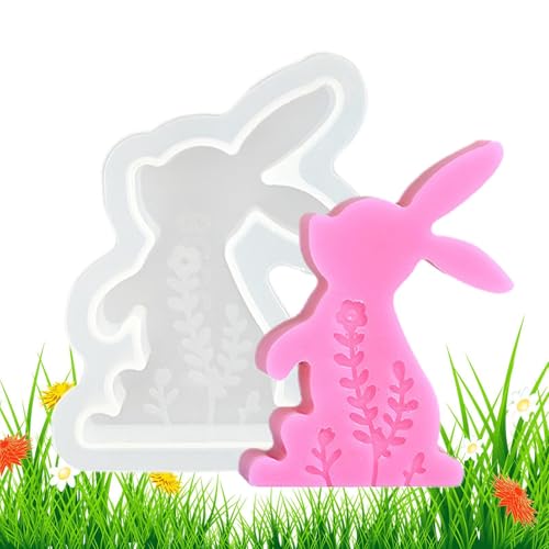 Silikon Kaninchen Gießform Frühling Ostern Kaninchen Form Form Form Handgemachte Kerzen Gießform im Frühling DIY Handwerk aus lebensmittelechtem Silikon für von Opilroyn