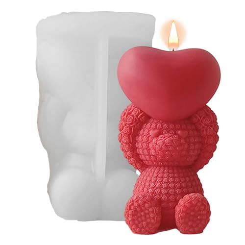 Silikonform für Bären, Form für Statue aus Harz in Form eines Bärs mit und Herz, Silikonformen für den Heiligen Romantiker, Epoxidharzform mit sitzendem Bär Antiader Silikonform für Bären, Form für Statue aus Harz in Form eines Bärs mit und Herz, Silikonformen für den Heiligen Romantiker, Epoxidharzform mit sitzendem Bär Antiader von Opilroyn