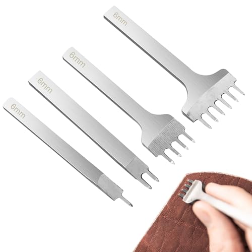 Stitching Punch Craft Kits - Stahl Ledercraft Puncher, Ledernähte Punch -Set | Multi -Size -Stitchs Hole Maker -Werkzeug Mit Nicht -Schlupf -Griff, Leder -DIYs -Werkzeug -Set Für Anfänger Reparaturpol von Opilroyn