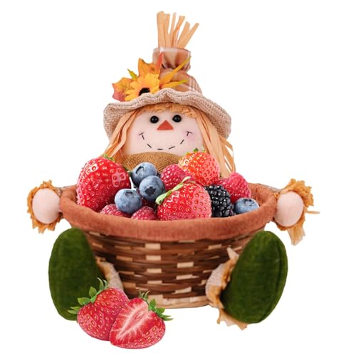 Vogelscheuche Figur Sitzend - Gefütterte Vogelscheuche, Dekoration Vogelscheuche Thanksgiving, Vistaprint Vogelscheuche sitzend gefüllt mit Sonnenblume, mit einem Obstkorb in der Hand Vogelscheuche Figur Sitzend - Gefütterte Vogelscheuche, Dekoration Vogelscheuche Thanksgiving, Vistaprint Vogelscheuche sitzend gefüllt mit Sonnenblume, mit einem Obstkorb in der Hand von Opilroyn