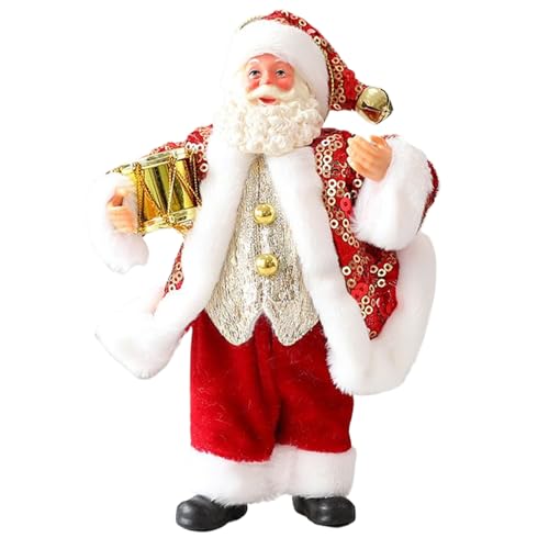 Weihnachtsmann-Skulptur-Dekoration, 18 cm, Stoff, Weihnachtsmann, Weihnachtsmann, kann verwendet werden, um auf dem Baum, der Fensterbank oder dem zu zeigen, das für die Dekoration geeignet ist von Opilroyn