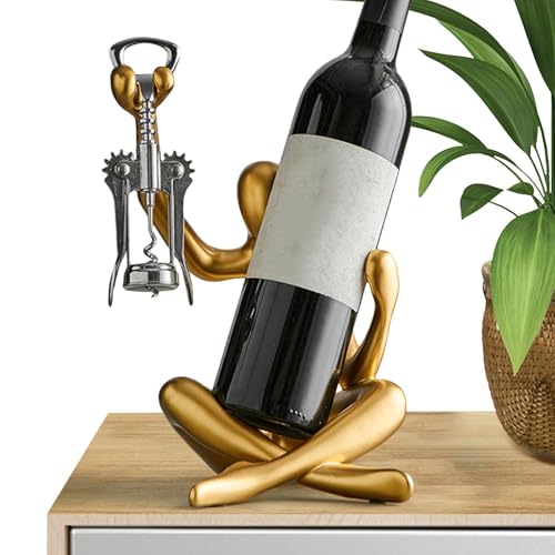 Weinflaschenhalter, Arbeitsplatte für Weinregal - Flaschenhalter aus Harz mit Flaschenöffnerhaken | freistehende hohle Statue Ornament Weindekoration für Thekentisch ba Weinflaschenhalter, Arbeitsplatte für Weinregal - Flaschenhalter aus Harz mit Flaschenöffnerhaken | freistehende hohle Statue Ornament Weindekoration für Thekentisch ba von Opilroyn