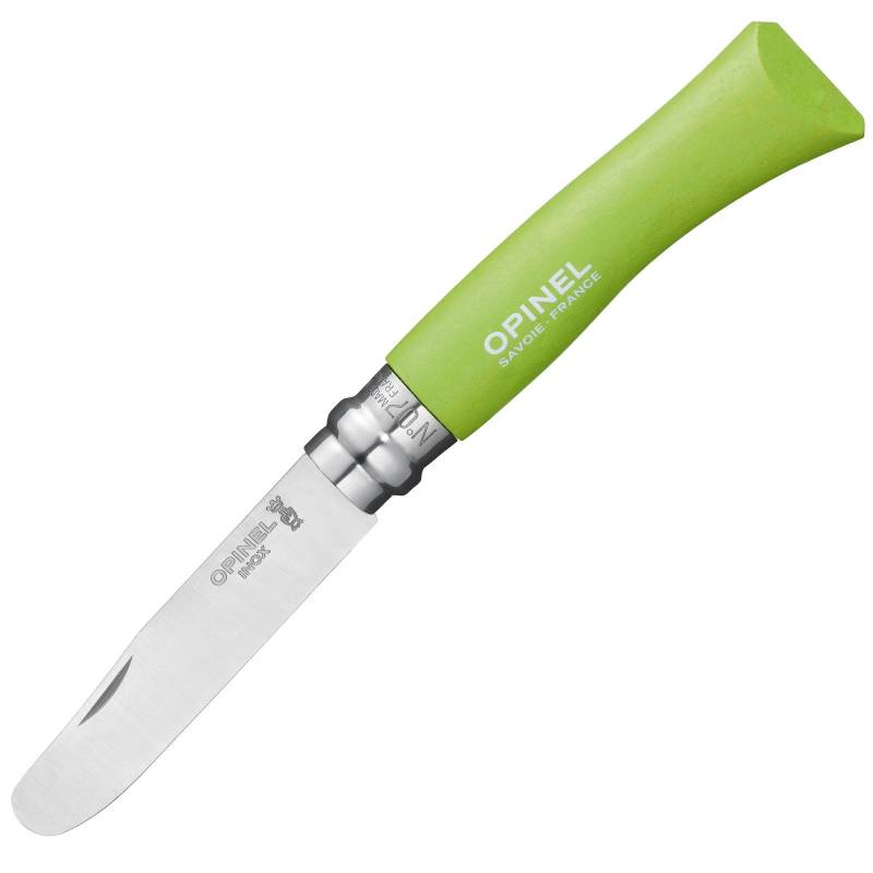 OPINEL Kindermesser Schnitzmesser Kinder Taschenmesser Camping Messer rund Holz-Grün von Opinel