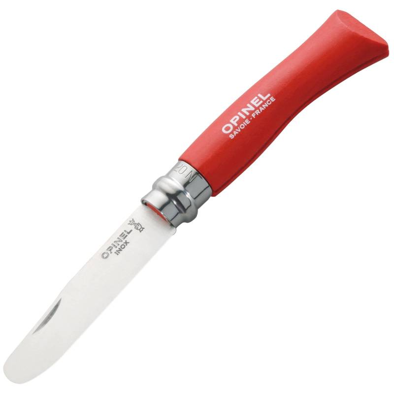 OPINEL Kindermesser Schnitzmesser Kinder Taschenmesser Camping Messer rund Holz-Rot von Opinel
