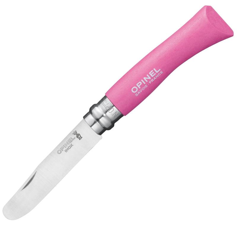 OPINEL Kindermesser Schnitzmesser Kinder Taschenmesser Camping Messer rund Holz-pink von Opinel