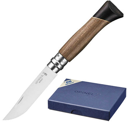 OPINEL Klappmesser No 8 Atelier Taschenmesser Walnuss Ahorn Holz Ebenholz Stahl von Opinel