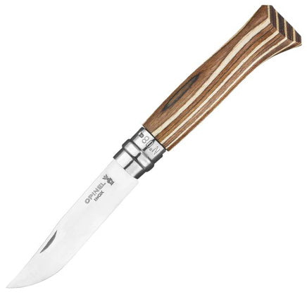 OPINEL Klappmesser No 8 Camping Messer Taschenmesser Birke Holz Inox Stahl-Birke braun von Opinel