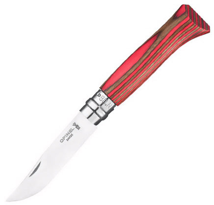 OPINEL Klappmesser No 8 Camping Messer Taschenmesser Birke Holz Inox Stahl-Birke rotbraun von Opinel