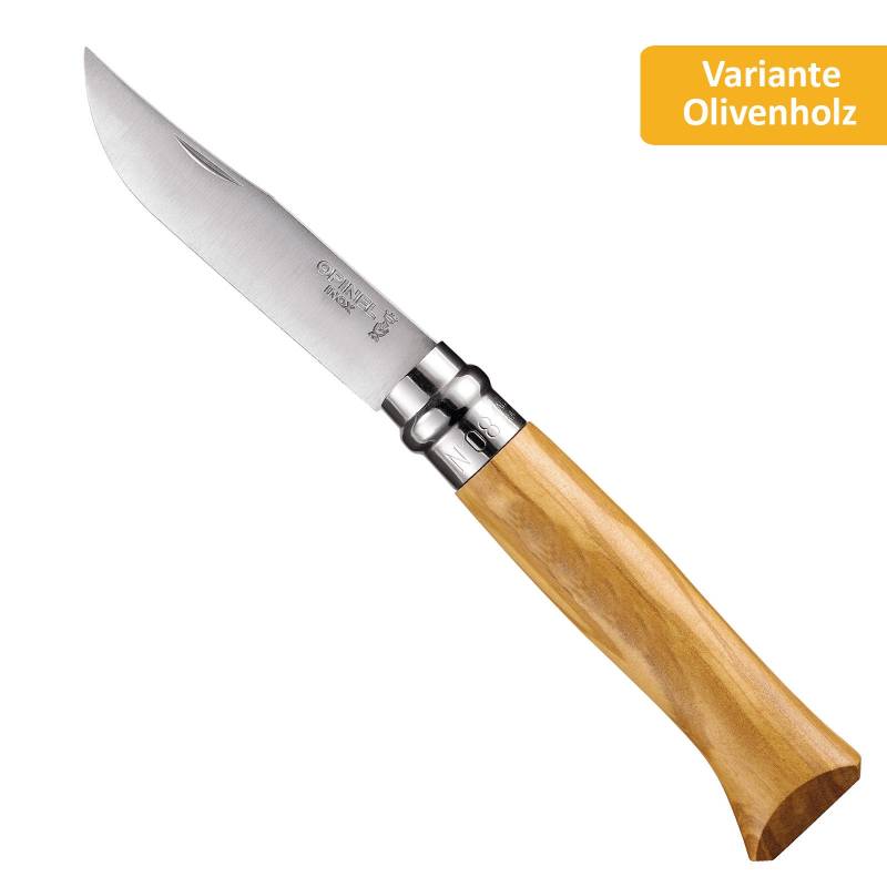 OPINEL Klappmesser No 8 Taschenmesser Messer Eiche Olive Walnuss Bubinga Stahl-Olivenholz von Opinel