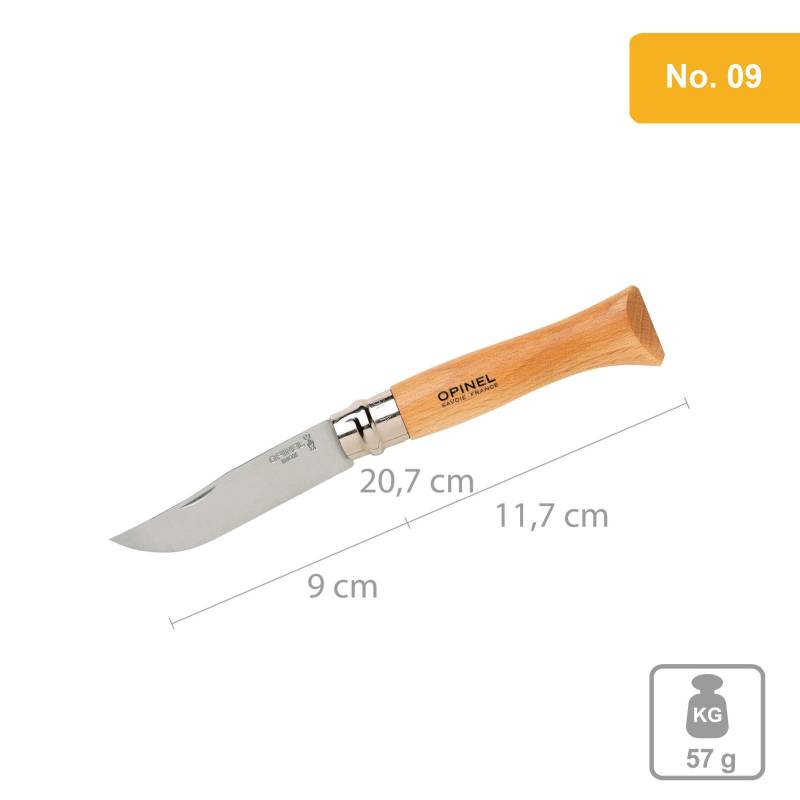 OPINEL Messer Carbon & INOX Stahl No 02 bis No 12 - Taschenmesser Klappmesser-No.09 / Carbon (nicht rostfrei) von Opinel