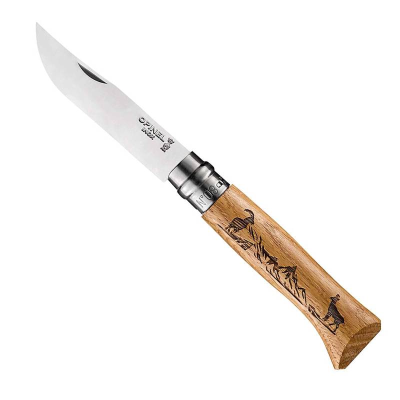 OPINEL Taschenmesser Animalia 08 Tier Motiv Klapp Messer Camping Edelstahl Holz-Gams von Opinel
