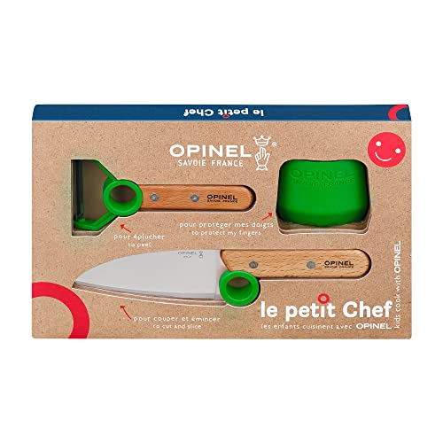 Opinel Coffret le petit chef bois vert, 3-teilig von Opinel