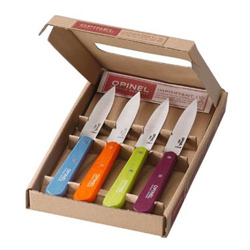 Opinel Küchenmesser-Set, lebendige Farben, 4 Messer Nr. 112 von Opinel