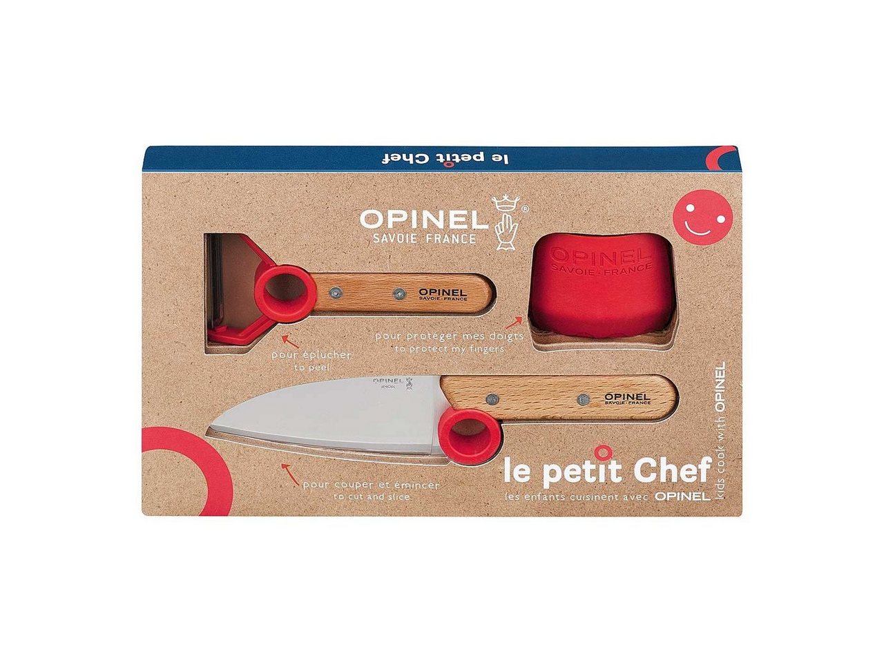 Opinel Messer-Set Le petit Chef Küchenmesser-Set für Kinder (Set, 3-tlg), für Kinder von Opinel