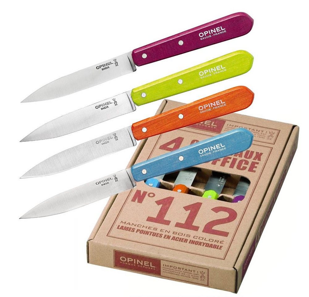 Opinel Messer-Set Nr. 112 Sweet Pop mit 4 Messern in poppigen Farben, rostfrei von Opinel