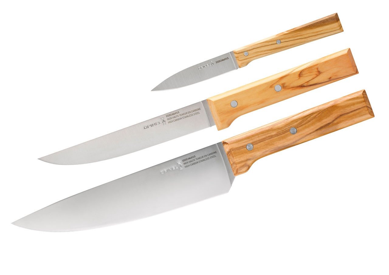 Opinel Messer-Set Opinel PARALLELE TRIO Messer-Set, 3-teilig Olivenholz (1-tlg) von Opinel