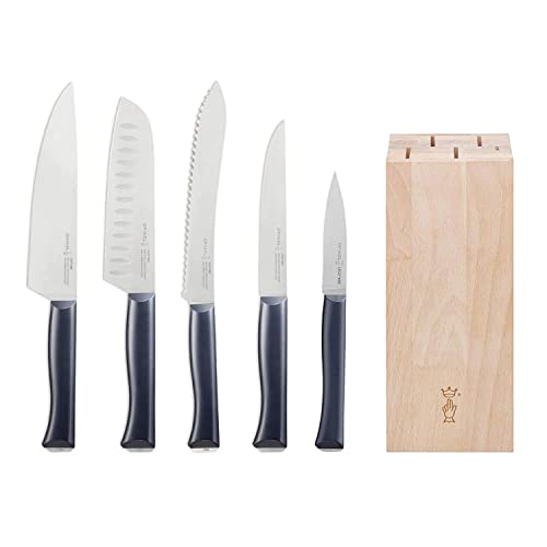 Opinel Parallele INTEMPORA Messerblock mit 5 Messern, Messerblock aus Buchenholz gefertigt, Messerset, 254581 von Opinel