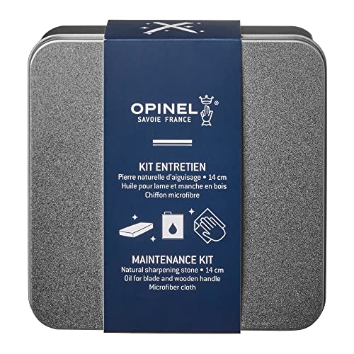 Opinel Pflegeset für Ihre Opinel Messer, enthält einen Schleifstein, Körnung 1000, ein pflanzliches Pflegeöl 150 ml und ein Microfaser-Tuch, 254640 von Opinel