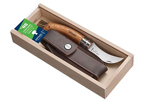 Opinel-Pilzmesser, Etui, Holzbox, mit persönlicher Gravur auf dem Griff von Opinel