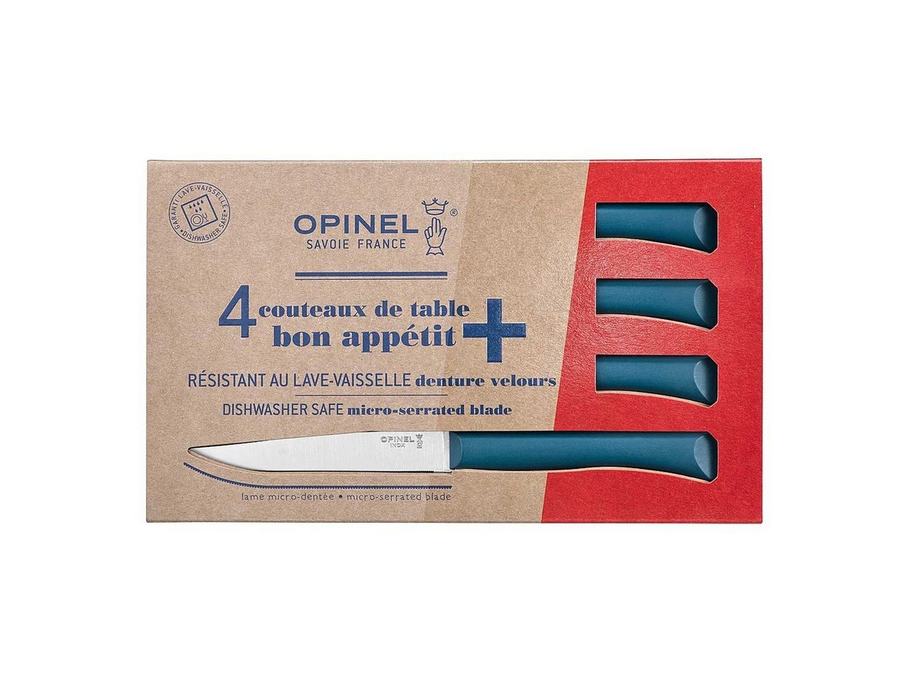 Opinel Tafelmesser Opinel Tafelmesser Bon Appetit+, 4-teilig, taubenblau von Opinel