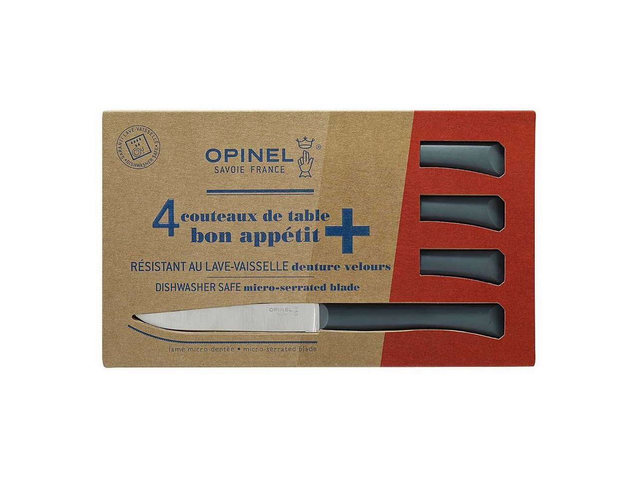 Opinel Tafelmesser Opinel Tafelmesser Bon Appetit+, anthrazit, 4er Set von Opinel