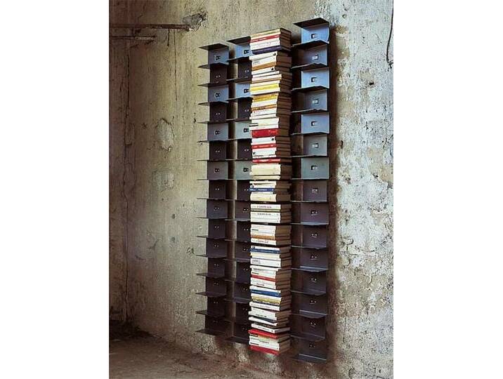 Opinion Ciatti Bücherwand Ptolomeo Wall schwarz, Designer Bruno Rainaldi, 155x22.5x19 cm von Opinion-Ciatti