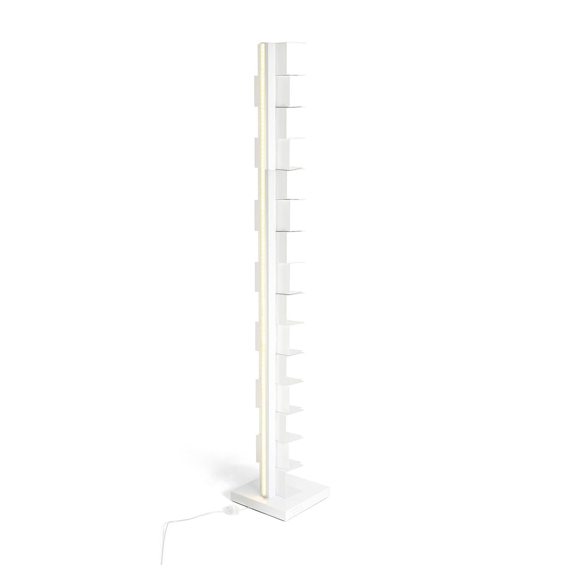 Opinion Ciatti - Ptolomeo Luce 215 LED Büchersäule - weiß/matt/35x35x215cm/mit LED-Beleuchtung von Opinion Ciatti