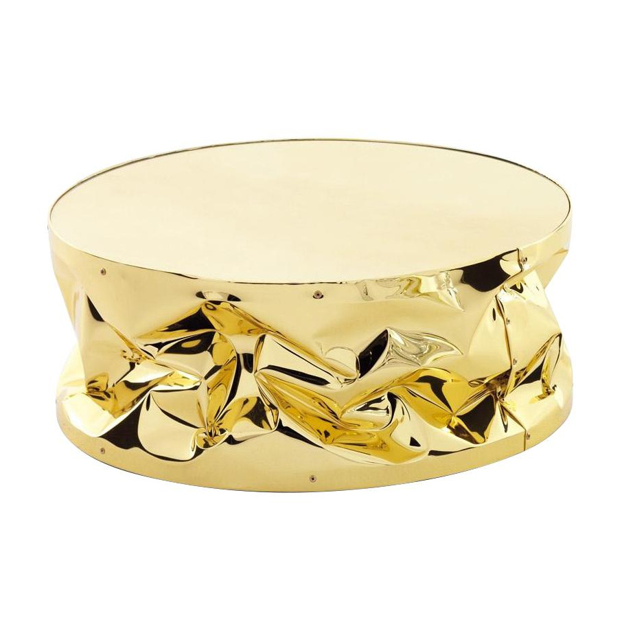 Opinion Ciatti - Tab.Ulino Beistelltisch - gold/Platte golden verspiegelt/glänzend/Ø60xH25 cm von Opinion Ciatti