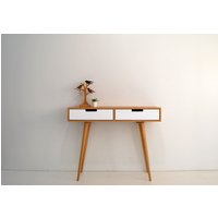 Moderner Mid Century Schminktisch/Konsole Sideboard Mit 2 Schubladen Retro Skandinavisch Schlafzimmermöbel Eingangsmöbel Moderner Mid Century Schminktisch/Konsole Sideboard Mit 2 Schubladen Retro Skandinavisch Schlafzimmermöbel Eingangsmöbel von OportoNordico
