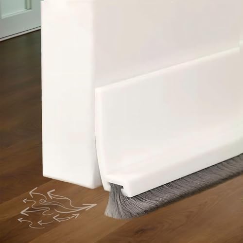 Oppingster Weiß Zugluftstopper für Türen, Türdichtung Bürste Selbstklebend, Türdichtung Dichtungsband, Bürstendichtung Dichtung, (White) von Oppingster