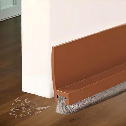Oppingster Braun Zugluftstopper für Türen, Türdichtung Bürste Selbstklebend, Türdichtung Dichtungsband, Bürstendichtung Dichtung, (brown) von Oppingster