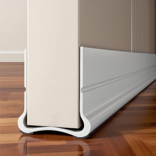 Oppingster Weiß 93cm Türdichtung Abdeckleisten Dichtung, Selbstklebend Zugluftstopper für Türen, Silikon Türdichtung Für 3,5-5,5cm Dicke Türen mit einem Spalt Unten von 0,3-2,6cm Geeignet, (white) von Oppingster