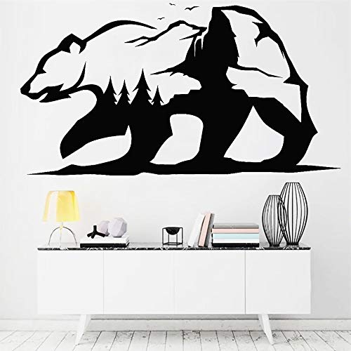 Opprxg Abstrakte Wandaufkleber Grizzly Animal Natural Vinyl Home Decor Selbstklebende Wandtattoo 104x57cm von Opprxg