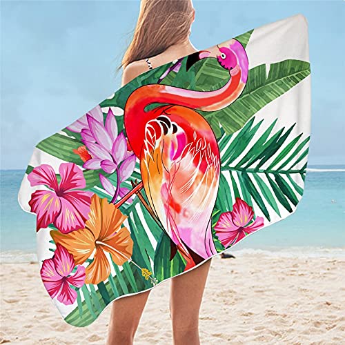 Opprxg Flamingo Badetuch Tier Vogel Mikrofaser Strandtuch Damen Tropical Rechteck Rosa Yogamatte 75cmx150cm von Opprxg