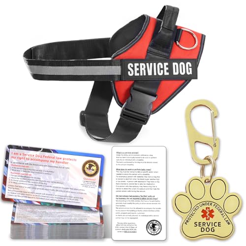 Opstin Diensthundegeschirr für kleine Hunde, Lightweight Dog Harness mit Service Dog Tag und 50 ADA Info Cards, Diensthundeweste Small Breed, Adjustable Dog Vest Harness für Training Walking, X-Large Opstin Diensthundegeschirr für kleine Hunde, Lightweight Dog Harness mit Service Dog Tag und 50 ADA Info Cards, Diensthundeweste Small Breed, Adjustable Dog Vest Harness für Training Walking, X-Large von Opstin