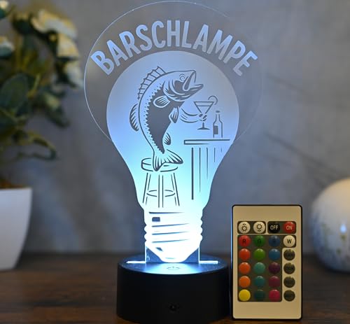 Optechvisual Barschlampe LED – Lustige Fisch Lampe für Angler & Bar-Fans – Nachtlicht & Tischlampe mit Wortspiel Optechvisual Barschlampe LED – Lustige Fisch Lampe für Angler & Bar-Fans – Nachtlicht & Tischlampe mit Wortspiel von Optechvisual