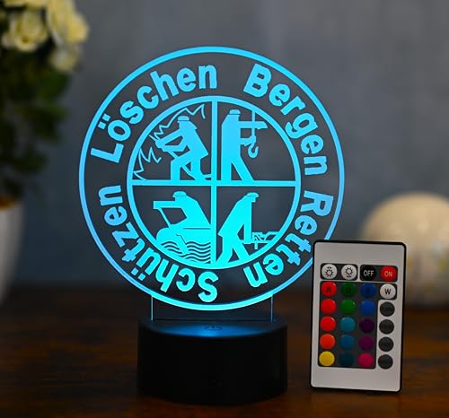 Optechvisual Feuerwehr LED Tischlampe geschenkidee für Feuerwehrmann, Feuerwehrfrau, Freiweillige Feuerwehr geschenk als Wohnungsdekoration Leselampe und Kinder Nachtlicht. von Optechvisual